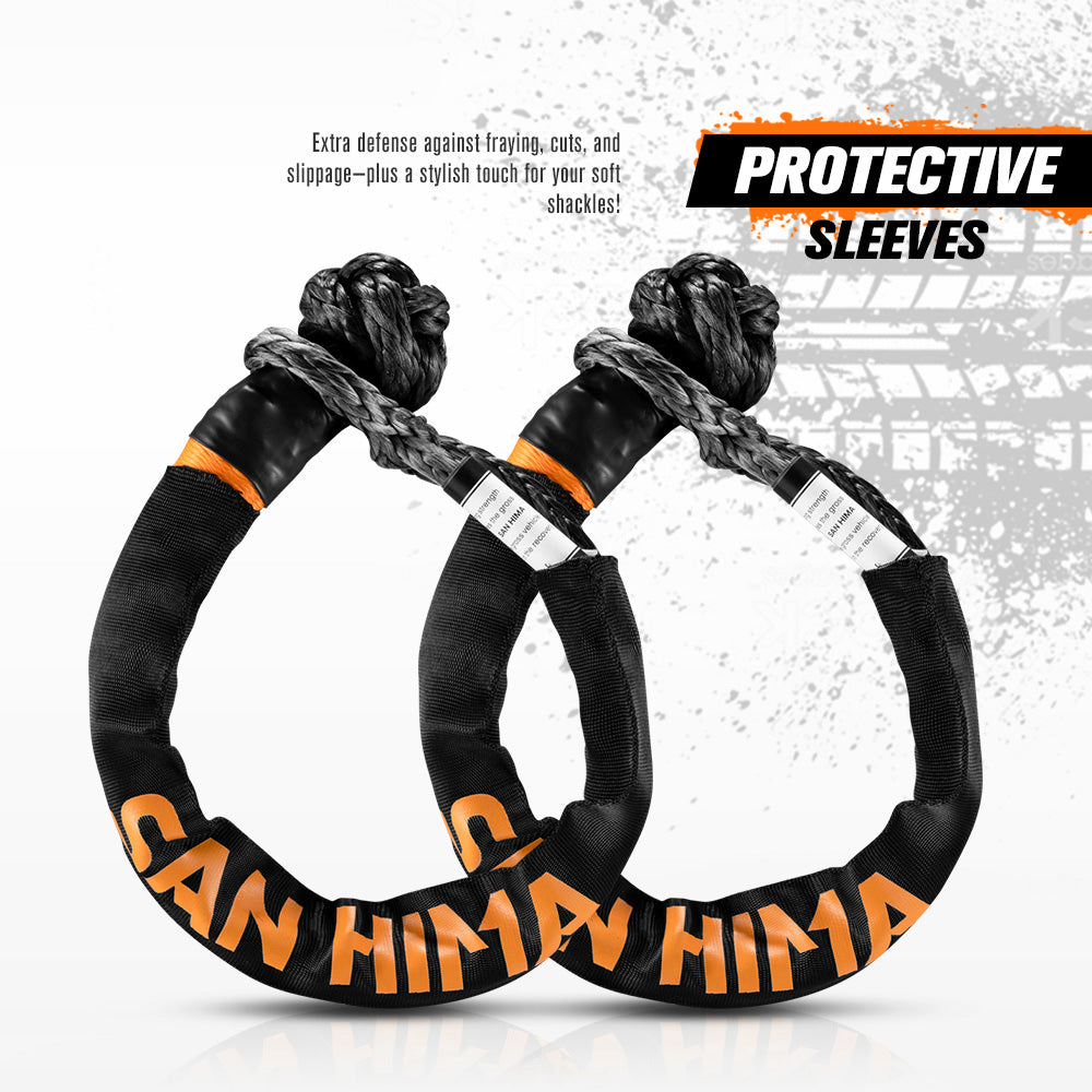 San Hima Kinetic Tow Rope 41000lbs 1"x30ft Snatch Strap Orange w/ Soft Shackle