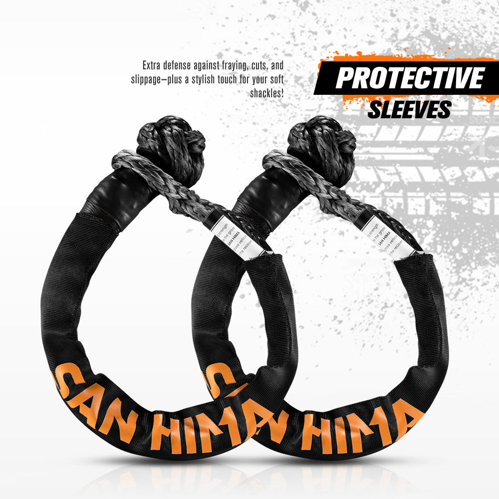 San Hima Kinetic Tow Rope 41000lbs 1"x30ft Snatch Strap Black w/ Soft Shackle