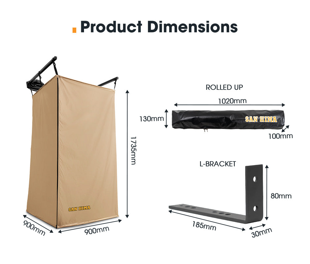 San Hima Camping Shower Tent Awning Fold-Out Instant Ensuite Change Room