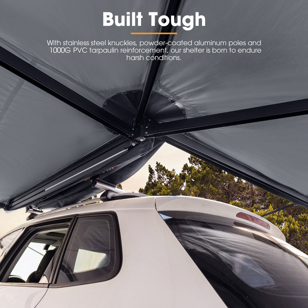 San Hima 270° Awning With Side Wall Free-Standing Car Roll Out Privacy Screens