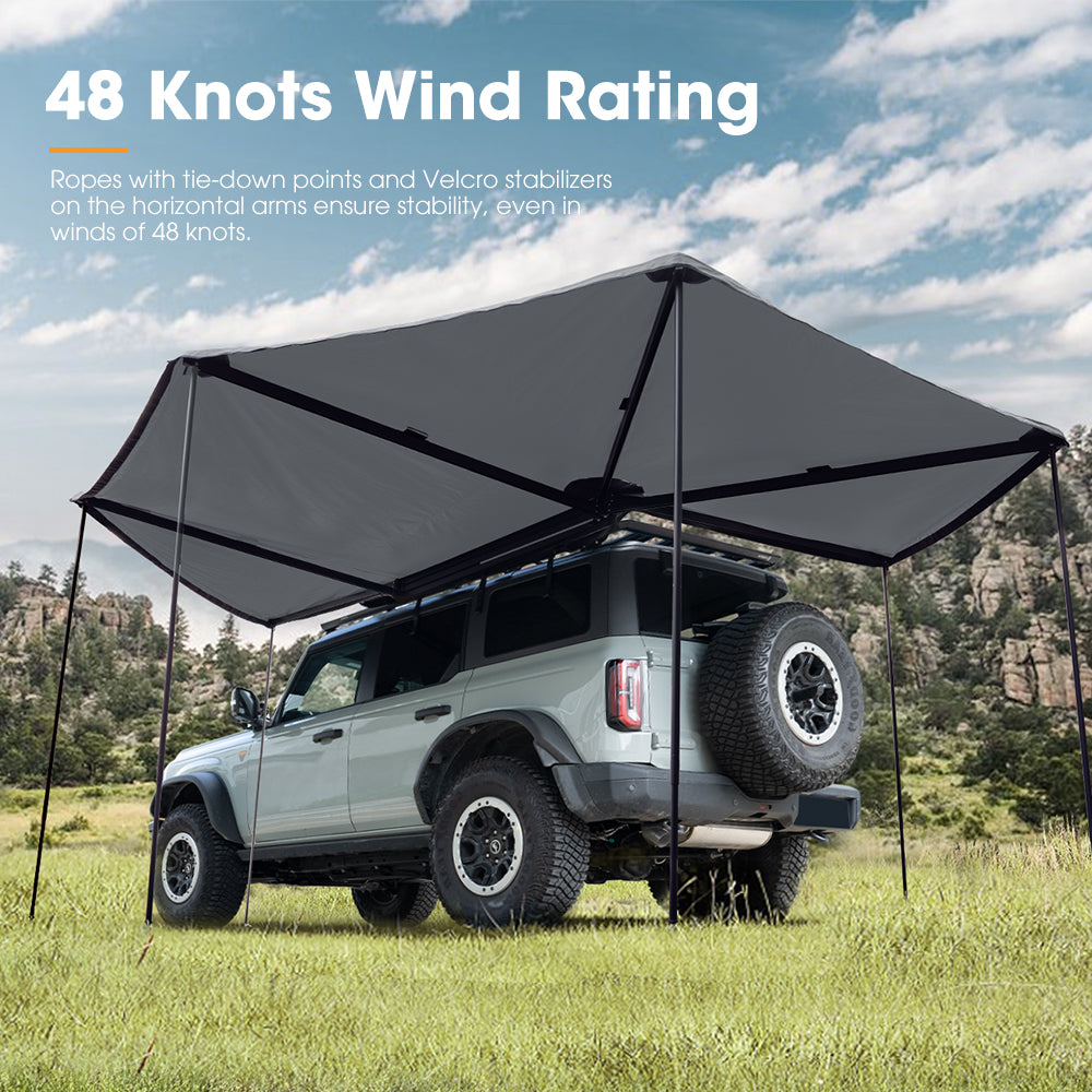 San Hima 270° Free-Standing Awning Driver Side 600D Double Ripstop Poly-Cotton