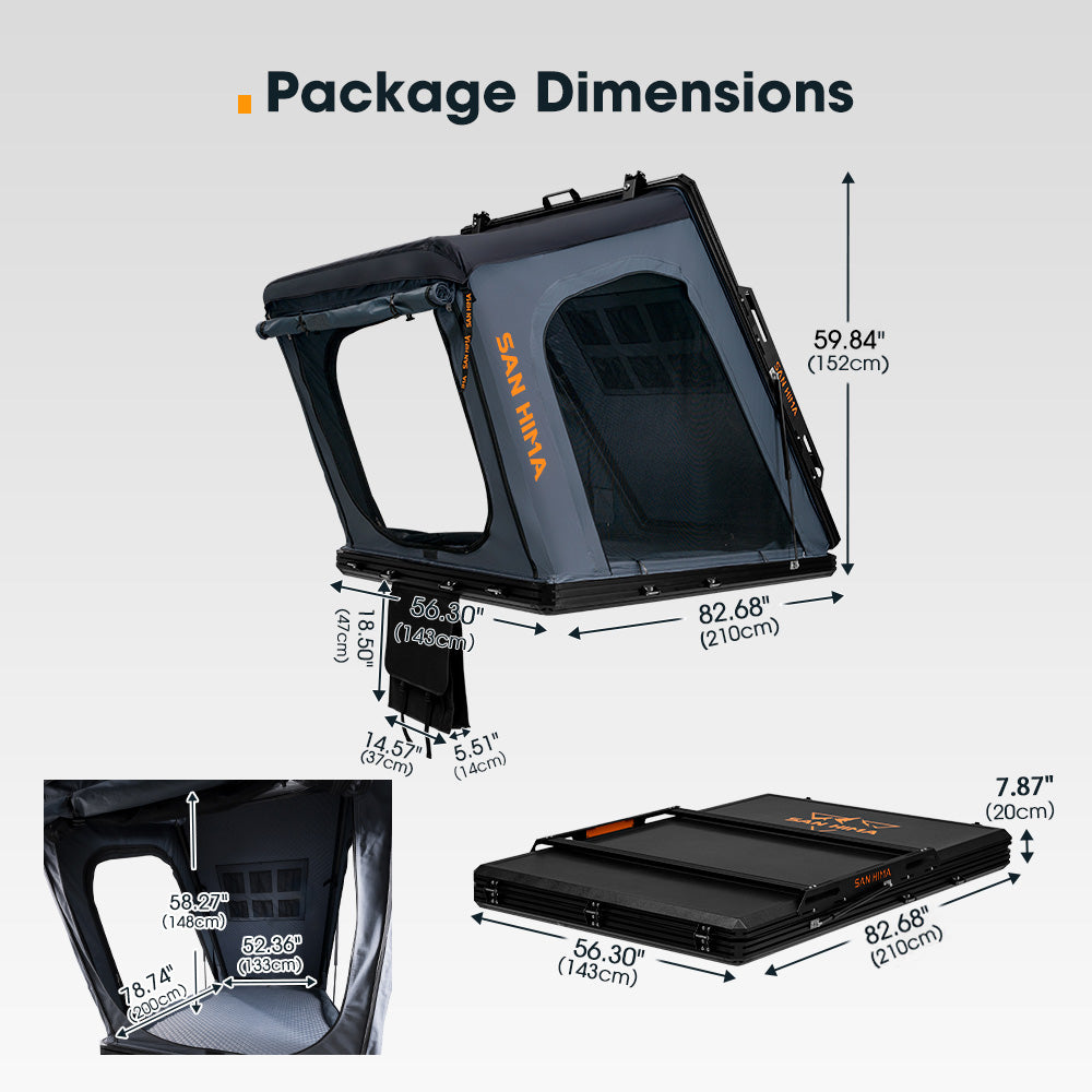 San Hima Hotham Roof Top Tent Hardshell With Ladder Camping 4WD 4x4