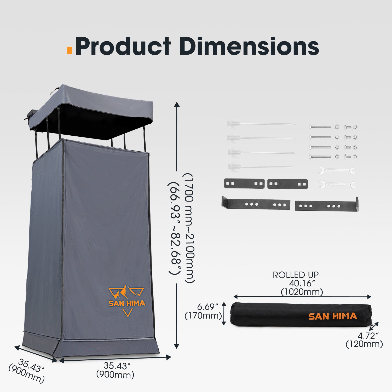 San Hima Camping Shower Tent Awning w/ Roof Fold-Out Instant Ensuite Change Room